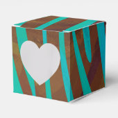 Zebra Brown und Aquamarin Print Geschenkschachtel (Vorderseite)