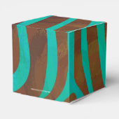 Zebra Brown und Aquamarin Print Geschenkschachtel (Rückseite)