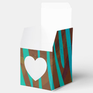 Zebra Brown und Aquamarin Print Geschenkschachtel