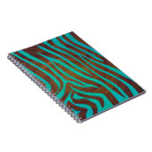 Zebra Brown und Aquamarin Print Notizblock (Rechte Seite)