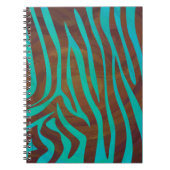 Zebra Brown und Aquamarin Print Notizblock (Vorderseite)