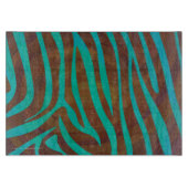 Zebra Brown und Aquamarin Print Schneidebrett (Vorderseite)