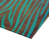 Zebra Brown und Aquamarin Print Schneidebrett (Ecke)
