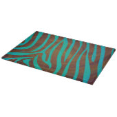 Zebra Brown und Aquamarin Print Schneidebrett (Ecke)