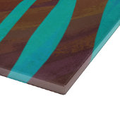 Zebra Brown und Aquamarin Print Schneidebrett (Ecke)