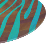 Zebra Brown und Aquamarin Print Schneidebrett (Ecke)