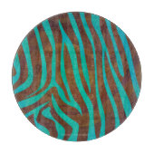 Zebra Brown und Aquamarin Print Schneidebrett (Vorderseite)