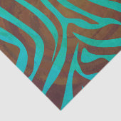 Zebra Brown und Aquamarin Print Seidenpapier (Ausschnitt)