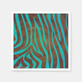 Zebra Brown und Aquamarin Print Serviette (Vorderseite)