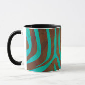 Zebra Brown und Aquamarin Print Tasse (Links)