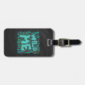 Zebra Brown und Aquamarin Wild Me Design Gepäckanhänger (Vorderseite horizontal)