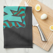 Zebra Brown und Aquamarin Wild Me Design Handtuch (Viertel Falte)