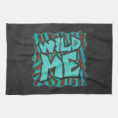 Zebra Brown und Aquamarin Wild Me Design Handtuch (Horizontal)