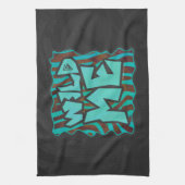 Zebra Brown und Aquamarin Wild Me Design Handtuch (Vertikal)