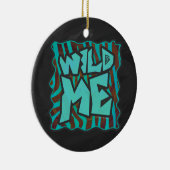 Zebra Brown und Aquamarin Wild Me Design Keramik Ornament (Rechts)
