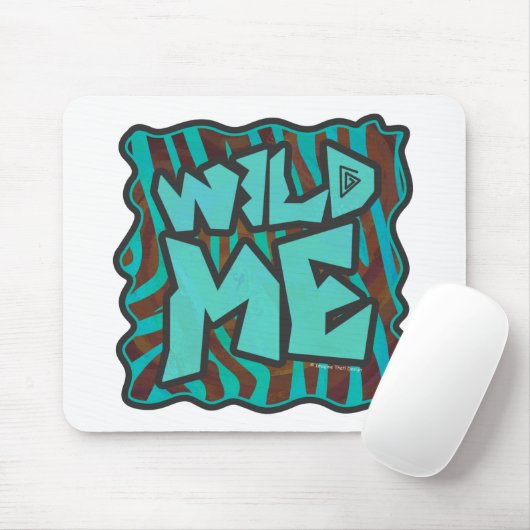 Zebra Brown und Aquamarin Wild Me Design Mousepad (Mit Mouse)