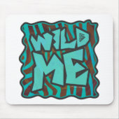 Zebra Brown und Aquamarin Wild Me Design Mousepad (Vorne)