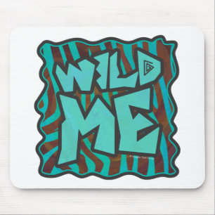 Zebra Brown und Aquamarin Wild Me Design Mousepad