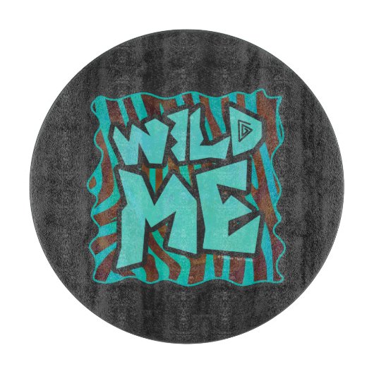 Zebra Brown und Aquamarin Wild Me Design Schneidebrett (Vorderseite)