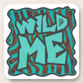 Zebra Brown und Aquamarin Wild Me Design Untersetzer (Vorderseite)