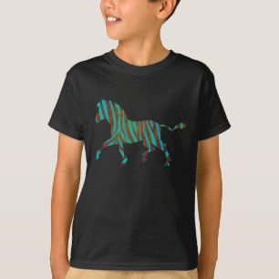 Zebra Brown und Aquamarine Print-Shirt T-Shirt