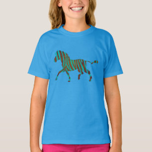Zebra Brown und Aquamarine Print-Shirt T-Shirt