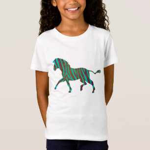 Zebra Brown und Aquamarine Print-Shirt T-Shirt