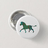 Zebra Brown und Aquamarine Print-Silhouette Button (Vorne & Hinten)