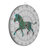 Zebra Brown und Aquamarine Print-Silhouette Dartscheibe (Vorderseite Links)