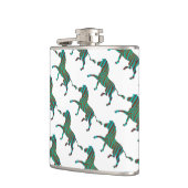 Zebra Brown und Aquamarine Print-Silhouette Flachmann (Links)