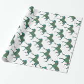 Zebra Brown und Aquamarine Print-Silhouette Geschenkpapier (Ungerollt)