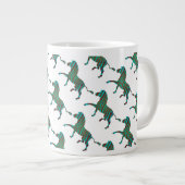 Zebra Brown und Aquamarine Print-Silhouette Jumbo-Tasse (Vorderseite Rechts)