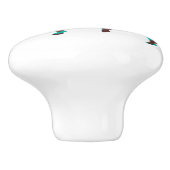 Zebra Brown und Aquamarine Print-Silhouette Keramikknauf (Seitenansicht)