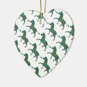 Zebra Brown und Aquamarine Print-Silhouette Keramikornament (Links)