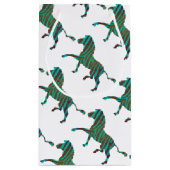 Zebra Brown und Aquamarine Print-Silhouette Kleine Geschenktüte (Rückseite)