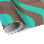Zebra Brown und aquamariner Druck Geschenkpapier (Rolleneckpunkt)