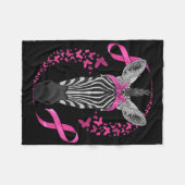 Zebra Brustkrebs-Bewusstsein Pink Bandana Krebs Fleecedecke (Vorderseite (Horizontal))