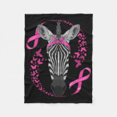 Zebra Brustkrebs-Bewusstsein Pink Bandana Krebs Fleecedecke (Vorderseite)