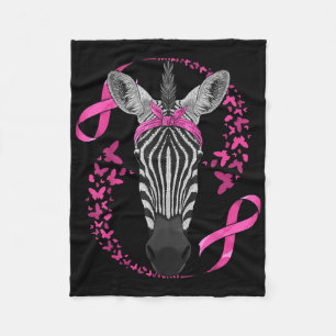 Zebra Brustkrebs-Bewusstsein Pink Bandana Krebs Fleecedecke