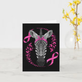 Zebra Brustkrebs-Bewusstsein Pink Bandana Krebs Karte (Gelbe Blume)