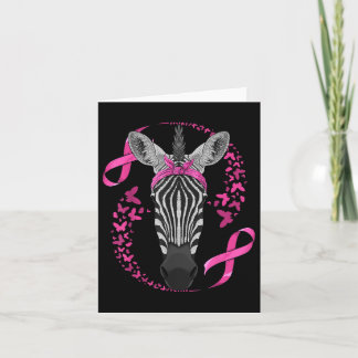 Zebra Brustkrebs-Bewusstsein Pink Bandana Krebs Karte