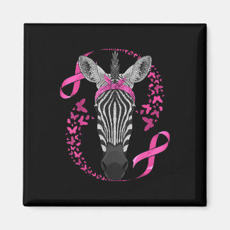 Zebra Brustkrebs-Bewusstsein Pink Bandana Krebs Magnet