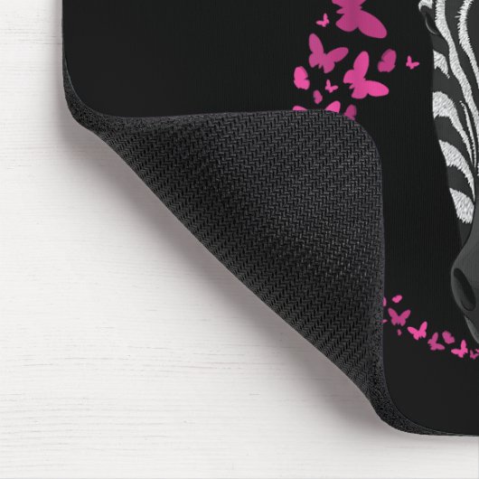 Zebra Brustkrebs-Bewusstsein Pink Bandana Krebs Mousepad (Ecke)