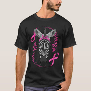 Zebra Brustkrebs-Bewusstsein Pink Bandana Krebs T-Shirt