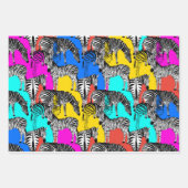 Zebra, bunte Pop-Kunst, abstrakt, Tiere Geschenkpapier Set (Vorderseite 3)