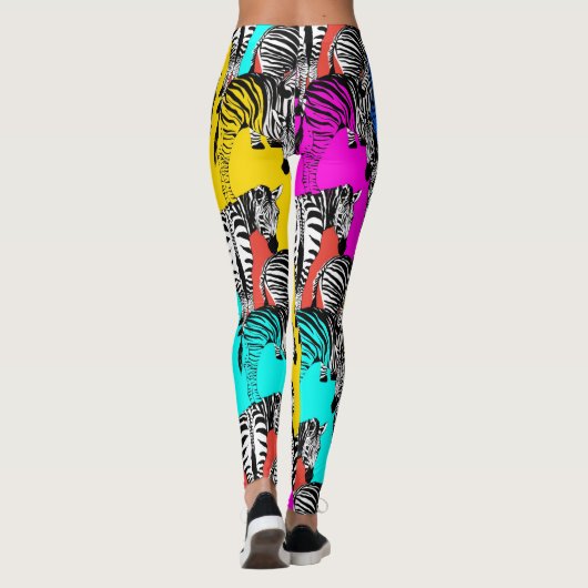 Zebra, bunte Pop-Kunst, abstrakt, Tiere           Leggings (Rückseite)