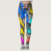 Zebra, bunte Pop-Kunst, abstrakt, Tiere           Leggings (Vorderseite)