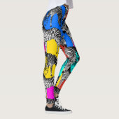 Zebra, bunte Pop-Kunst, abstrakt, Tiere Leggings (Rechts)