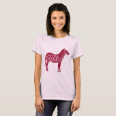 Zebra - Burgund und Rosa T-Shirt (Vorne ganz)