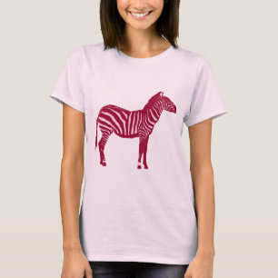 Zebra - Burgund und Rosa T-Shirt